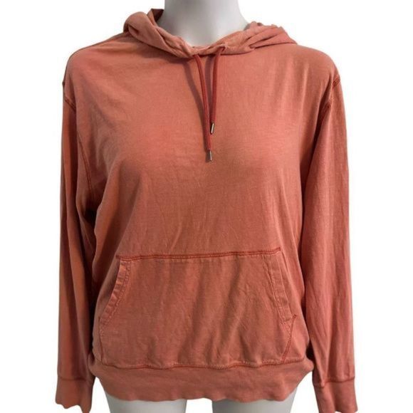 J. Crew Tops - J. Crew - Coral Lightweight Hoodie- Size Large.